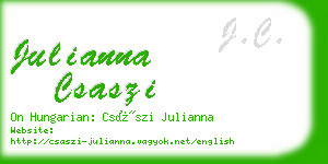 julianna csaszi business card